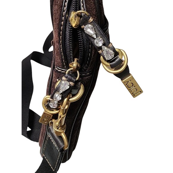 Juicy Couture Y2K Brown Velvet Computer Bag Charms Embroidered - Picture 4 of 9